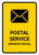 Postal Service Yellow Bilingual Spanish Portrait - Wall Sign