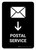 Postal Service With Down Arrow Black Portrait - Wall Sign