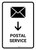 Postal Service With Down Arrow White Portrait - Wall Sign