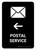 Postal Service With Left Arrow Black Portrait - Wall Sign