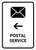 Postal Service With Left Arrow White Portrait - Wall Sign