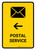 Postal Service With Left Arrow Yellow Portrait - Wall Sign