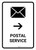 Postal Service With Right Arrow White Portrait - Wall Sign