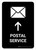Postal Service With Up Arrow Black Portrait - Wall Sign