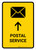 Postal Service With Up Arrow Yellow Portrait - Wall Sign