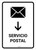 Postal Service With Down Arrow White Spanish Portrait - Wall Sign