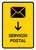 Postal Service With Down Arrow Yellow Spanish Portrait - Wall Sign