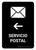 Postal Service With Left Arrow Black Spanish Portrait - Wall Sign