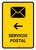 Postal Service With Left Arrow Yellow Spanish Portrait - Wall Sign