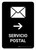 Postal Service With Right Arrow Black Spanish Portrait - Wall Sign
