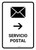 Postal Service With Right Arrow White Spanish Portrait - Wall Sign