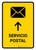 Postal Service With Up Arrow Yellow Spanish Portrait - Wall Sign