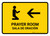 Prayer Room With Left Arrow Yellow Bilingual Spanish Landscape - Wall Sign