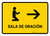 Prayer Room With Right Arrow Yellow Spanish Landscape - Wall Sign