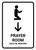 Prayer Room With Down Arrow White Bilingual Spanish Portrait - Wall Sign