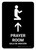 Prayer Room With Up Arrow Black Bilingual Portrait - Wall Sign