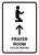 Prayer Room With Up Arrow White Bilingual Spanish Portrait - Wall Sign