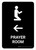 Prayer Room With Left Arrow Black Portrait - Wall Sign