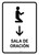 Prayer Room With Down Arrow White Spanish Portrait - Wall Sign