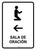 Prayer Room With Left Arrow White Spanish Portrait - Wall Sign