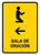 Prayer Room With Left Arrow Yellow Spanish Portrait - Wall Sign