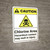 Caution: Chlorine Area Hazardous ANSI - Wall Sign