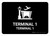 Terminal 1 Black Bilingual Spanish Landscape - Wall Sign