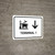 Terminal 1 With Down Arrow White Landscape - Wall Sign