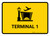 Terminal 1 Yellow Spanish Landscape - Wall Sign