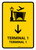 Terminal 1 With Down Arrow Yellow Bilingual Spanish Portrait - Wall Sign