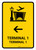 Terminal 1 With Left Arrow Yellow Bilingual Spanish Portrait - Wall Sign