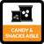 Candy & Snacks Aisle Square - Floor Sign