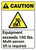 Caution: Equipment Exceeds 100 lbs ANSI - Wall Sign