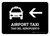 Airport Taxi With Left Arrow Black Bilingual Spanish Landscape - Wall Sign