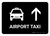 Airport Taxi With Up Arrow Black Landscape - Wall Sign