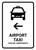 Airport Taxi With Left Arrow White Bilingual Spanish Portrait - Wall Sign