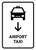 Airport Taxi With Down Arrow White Portrait - Wall Sign