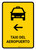 Airport Taxi With Left Arrow Yellow Spanish Portrait - Wall Sign