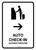 Auto Check In With Right Arrow White Bilingual Spanish Portrait - Wall Sign