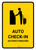 Auto Check In Yellow Bilingual Spanish Portrait - Wall Sign