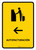 Auto Check In With Left Arrow Yellow Spanish Portrait - Wall Sign