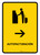 Auto Check In With Right Arrow Yellow Spanish Portrait - Wall Sign
