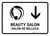 Beauty Salon With Down Arrow White Bilingual Spanish Landscape - Wall Sign