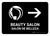 Beauty Salon With Right Arrow Black Bilingual Spanish Landscape - Wall Sign