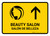 Beauty Salon With Up Arrow Yellow Bilingual Spanish Landscape - Wall Sign