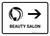 Beauty Salon With Right Arrow White Landscape - Wall Sign