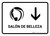 Beauty Salon With Down Arrow White Spanish Landscape - Wall Sign