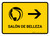 Beauty Salon With Right Arrow Yellow Spanish Landscape - Wall Sign
