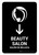 Beauty Salon With Down Arrow Black Bilingual Spanish Portrait - Wall Sign
