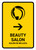Beauty Salon With Right Arrow Yellow Bilingual Spanish Portrait - Wall Sign